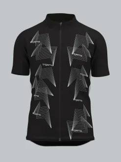 Fahrradjacke mit abstraktem Design Schwarz