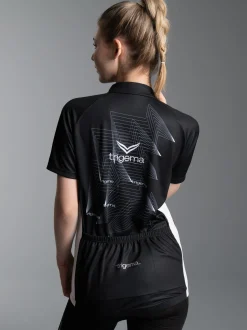Fahrradjacke mit abstraktem Design Schwarz