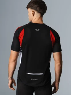 Fahrradtrikot aus atmungsaktivem COOLMAX®-Material Schwarz