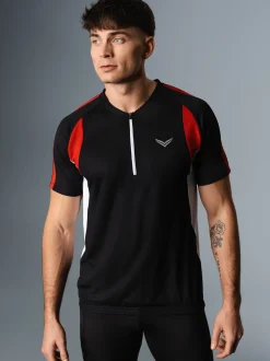 Fahrradtrikot aus atmungsaktivem COOLMAX®-Material Schwarz