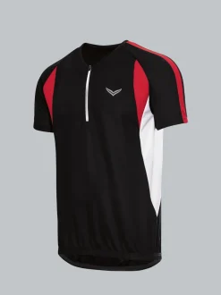 Fahrradtrikot aus atmungsaktivem COOLMAX®-Material Schwarz
