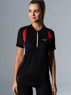 Fahrradtrikot aus atmungsaktivem COOLMAX®-Material Schwarz