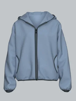 Fleece Kapuzenjacke Pearl-blue
