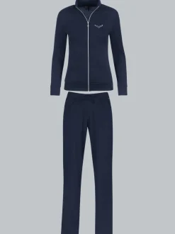 Freizeitanzug mit Kristallsteinen Navy