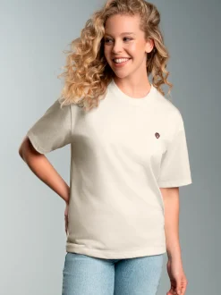 Heavy Oversized T-Shirt mit Affe Charly-Stickmotiv Natur