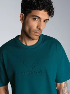 Heavy Oversized T-Shirt mit 3D-Motiv Saphir