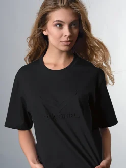 Heavy Oversized T-Shirt mit 3D-Motiv Schwarz