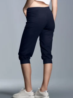 Hüfthose mit Kristallsteinen Navy