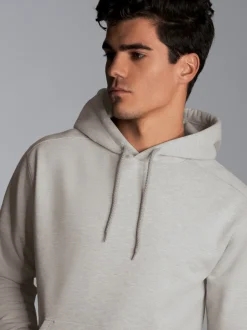 Hoodie aus SweatqualitätGrau-melange