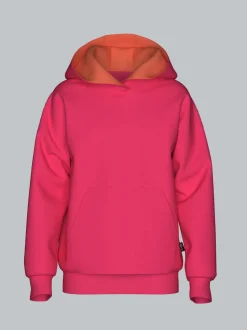 Hoodie in leichter Sweat-Qualität Koralle