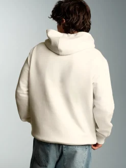 Hoodie mit Affe Charly-Stickmotiv Natur