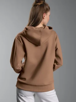 Hoodie mit Affe Charly-Stickmotiv Haselnuss