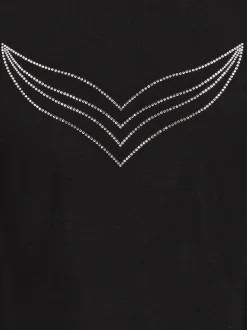 Jacke mit Kristallsteinen Schwarz