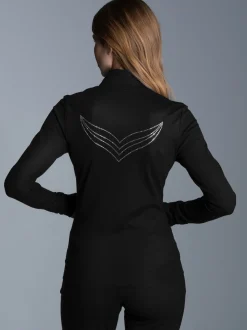 Jacke mit Kristallsteinen Schwarz