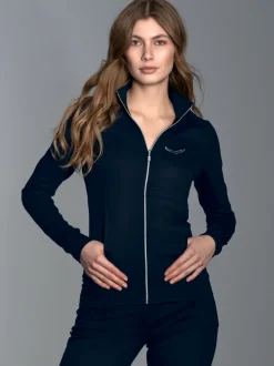 Jacke mit Kristallsteinen Navy