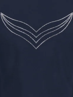 Jacke mit Kristallsteinen Navy