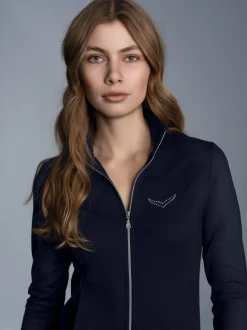 Jacke mit Kristallsteinen Navy