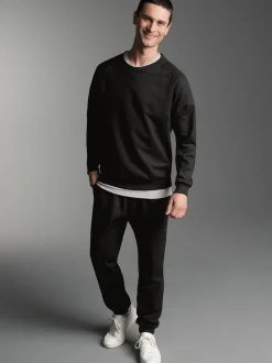 Jogginganzug in weicher Sweat-Qualität Schwarz