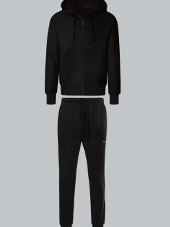 Jogginganzug mit Kapuze und ReißverschlussSchwarz
