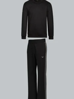 Jogginganzug mit kontrastfarbigen Akzenten Schwarz
