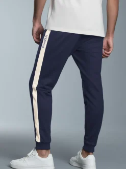 Jogginghose mit kontrastfarbigen Seitenstreifen Navy