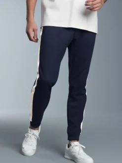 Jogginghose mit kontrastfarbigen Seitenstreifen Navy