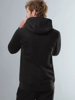 Kapuzensweatshirt aus Biobaumwolle Schwarz