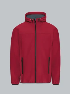 Klassische Softshell–Kapuzenjacke Rubin