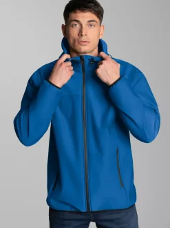 Klassische Softshell–Kapuzenjacke Electric-blue