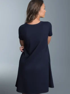 Kleid in Piqué-Qualität Navy