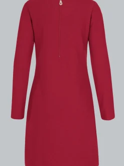 Knielanges Kleid mit langen Ärmeln Rubin