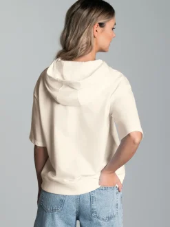 Kurzarm Hoodie Natur
