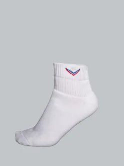 Kurze Sportsocken mit trigema Schriftzug Weiss