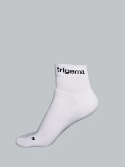 Kurze Sportsocken mit trigema Schriftzug Weiss