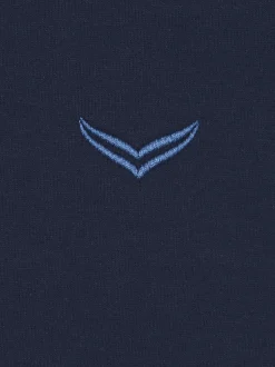 Langarm Polo aus Sweat-Qualität Navy