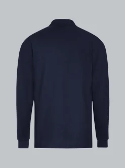 Langarm Poloshirt mit Armbündchen Navy