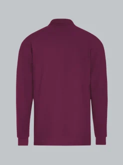 Langarm Poloshirt mit Armbündchen Sangria