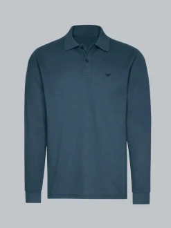 Langarm Poloshirt mit Armbündchen Jeans-melange