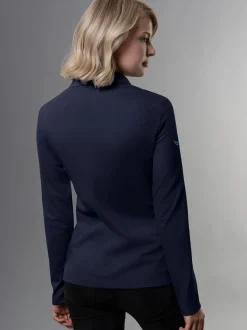 Langarm Poloshirt Navy