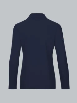 Langarm Poloshirt Navy