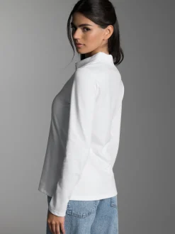 Langarm Poloshirt Weiss