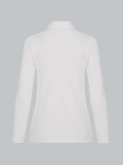 Langarm Poloshirt Weiss