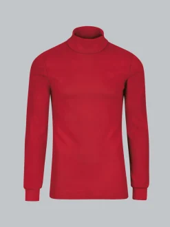 Langarm Ski- und Sport-Rollkragenpullover Kirsch