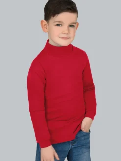 Langarm Ski- und Sport-Rollkragenpullover Kirsch