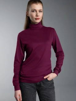 Langarm Ski/Sportrollkragenpullover Sangria