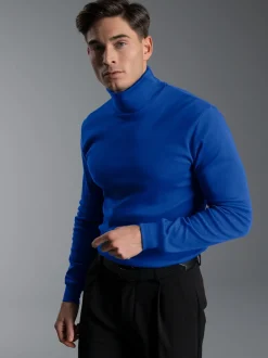 Langarm Ski/Sportrollkragenpullover Royal