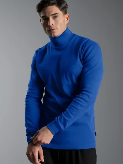 Langarm Ski/Sportrollkragenpullover Royal