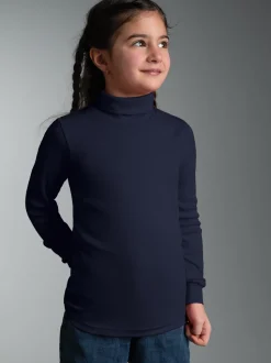 Langarm Ski/Sportrollkragenpullover Navy