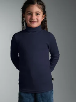 Langarm Ski/Sportrollkragenpullover Navy