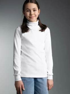 Langarm Ski/Sportrollkragenpullover Weiss